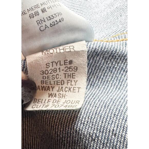 MOTHER Denim NWT The Belted Fly Away Jean Jacket in Belle De Jour Small NEW - Picture 4 of 6